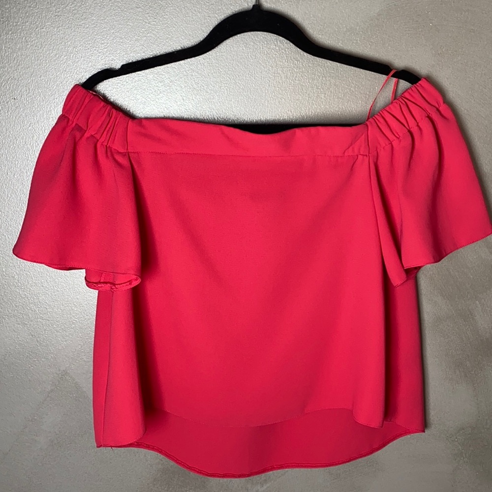 Topshop Livi Off The Shoulder Top Hot Pink US 6